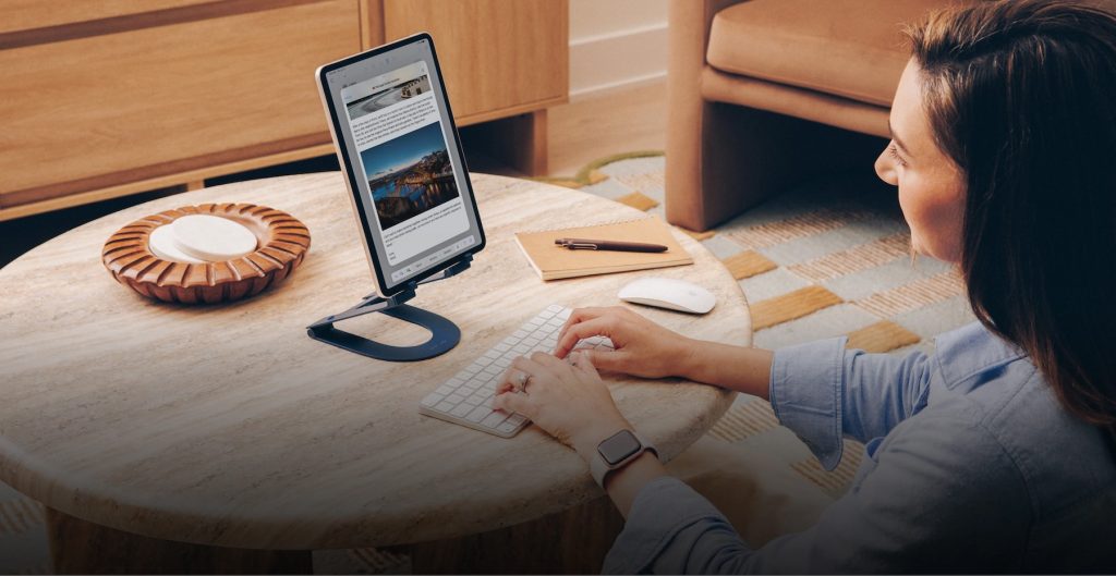 A person typing on a keyboard