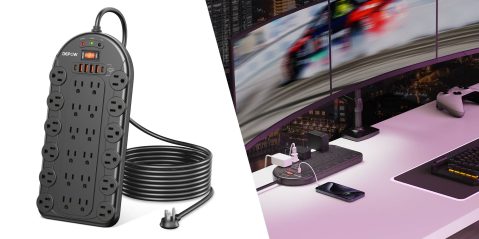 A close-up of a power strip