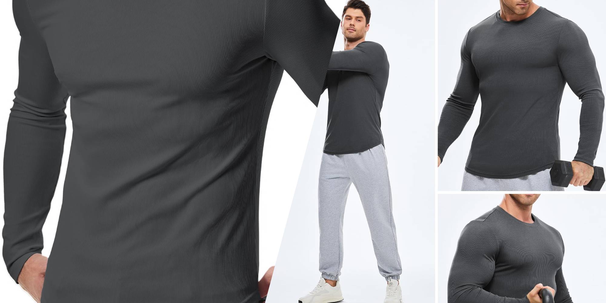 A man wearing a grey shirt