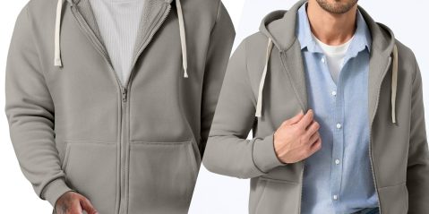 A man wearing a grey jacket