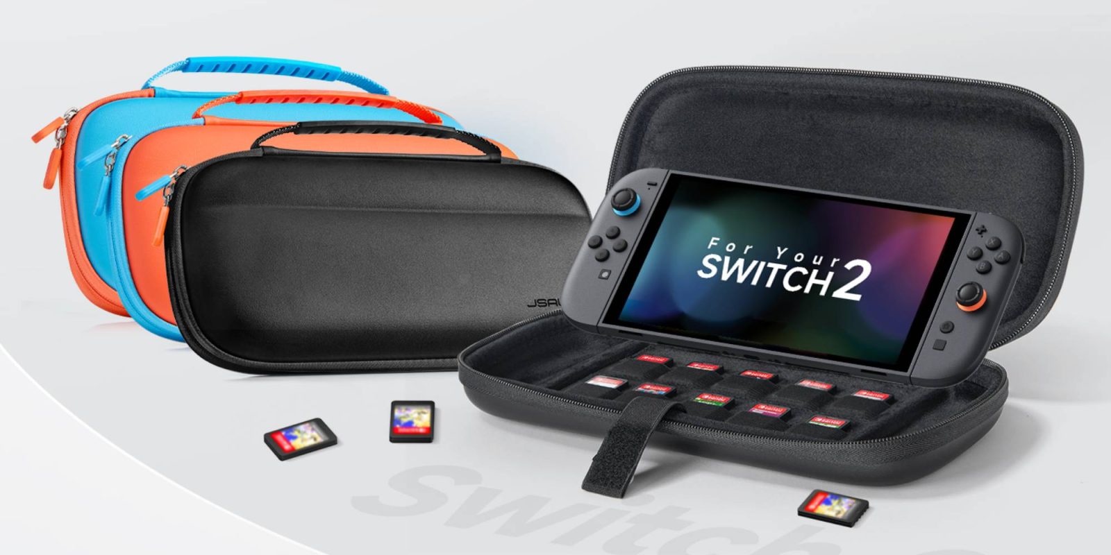 A video game console in a case