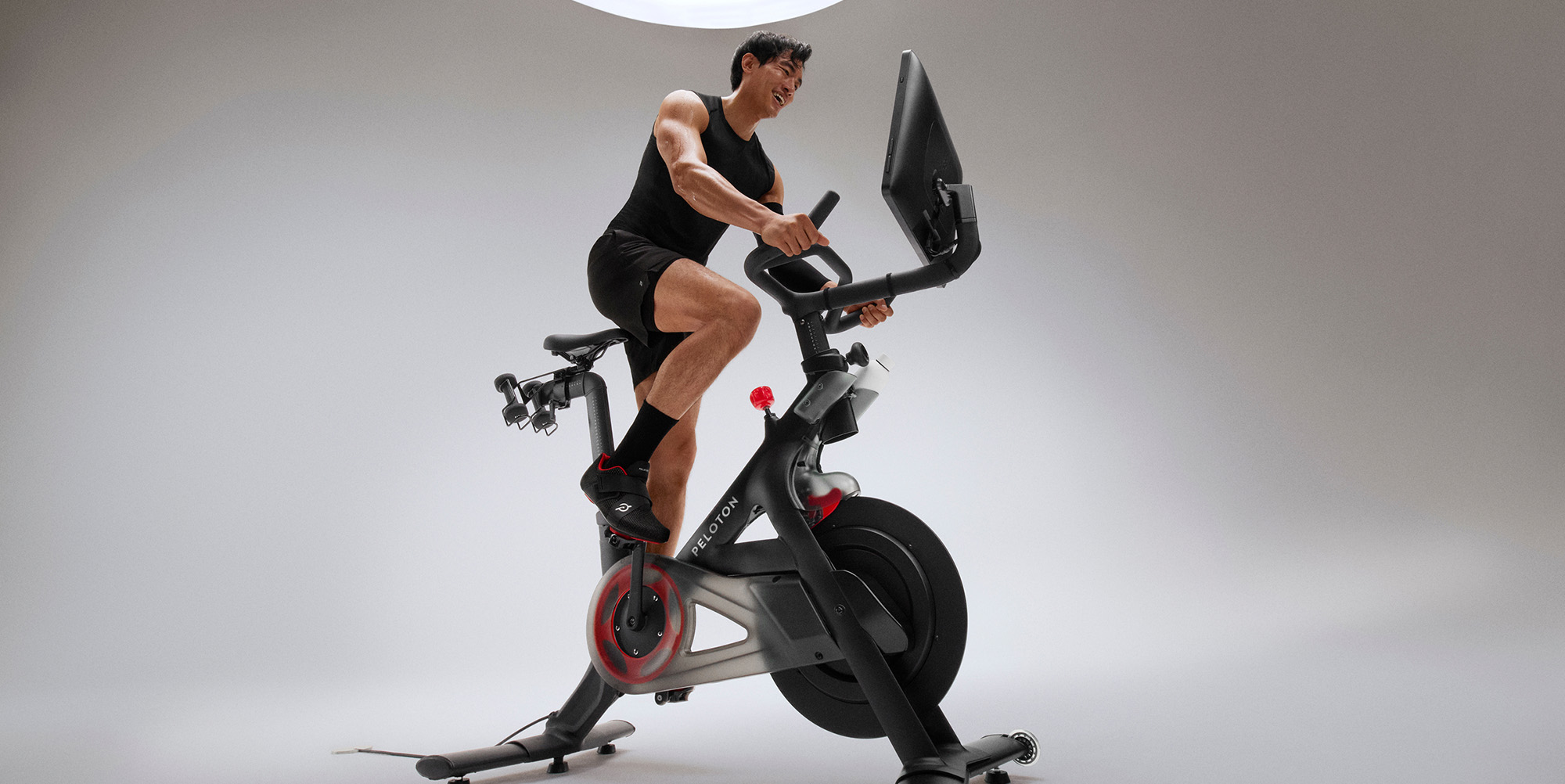 A man on a stationary bike