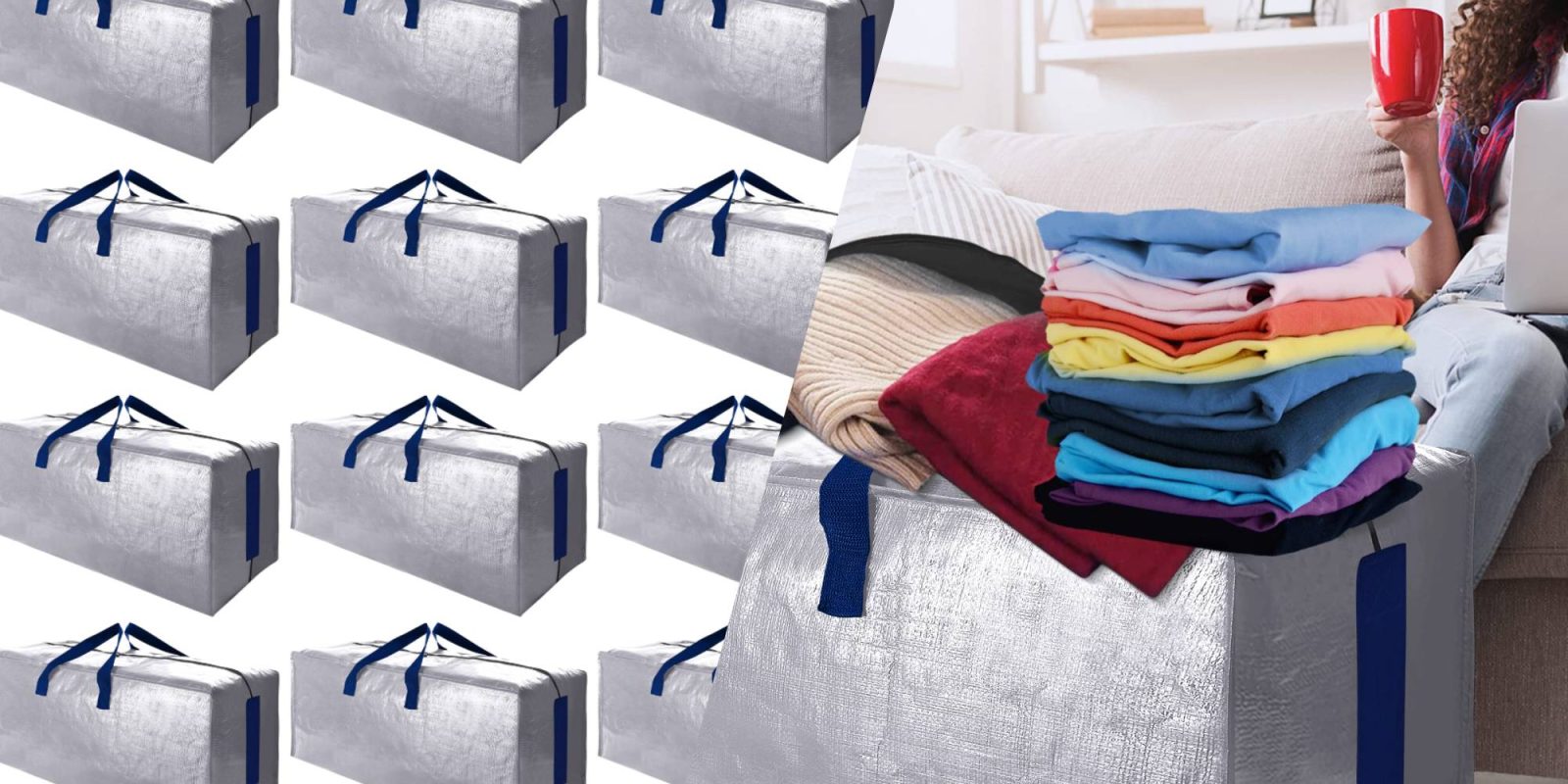 A collage of a pile of clothes