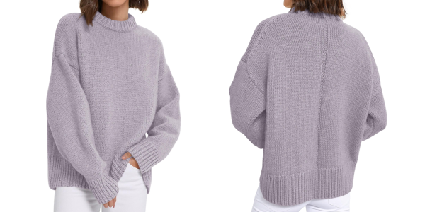 A woman wearing a sweater