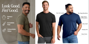 A collage of a man wearing a black shirt