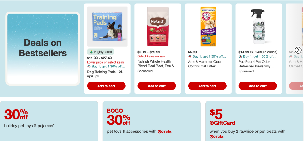 A screenshot of a dog product