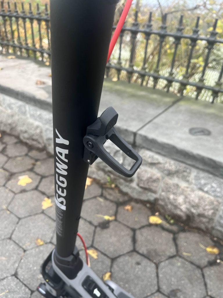 A black and red scooter