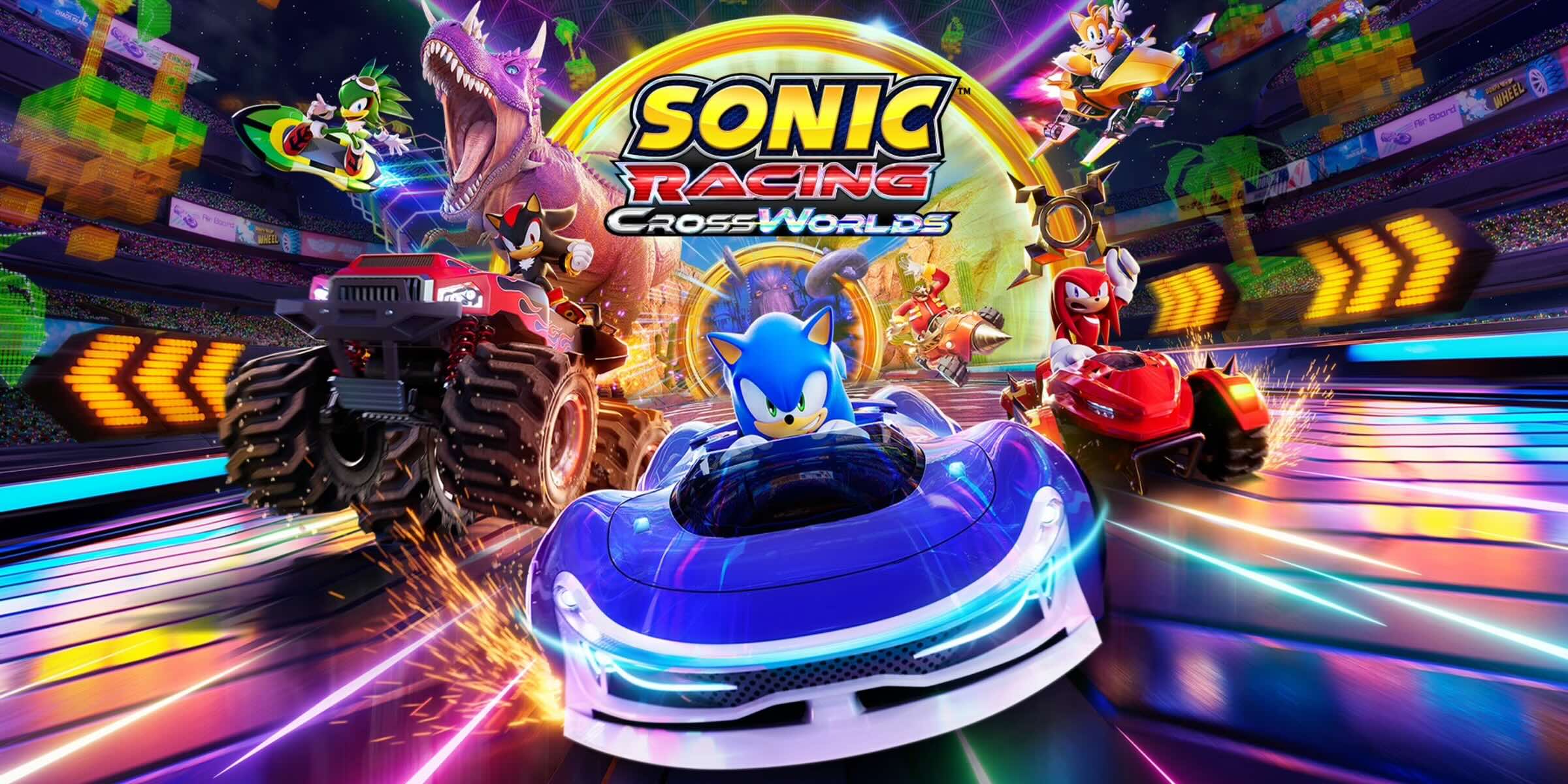 A video game poster with cars and characters