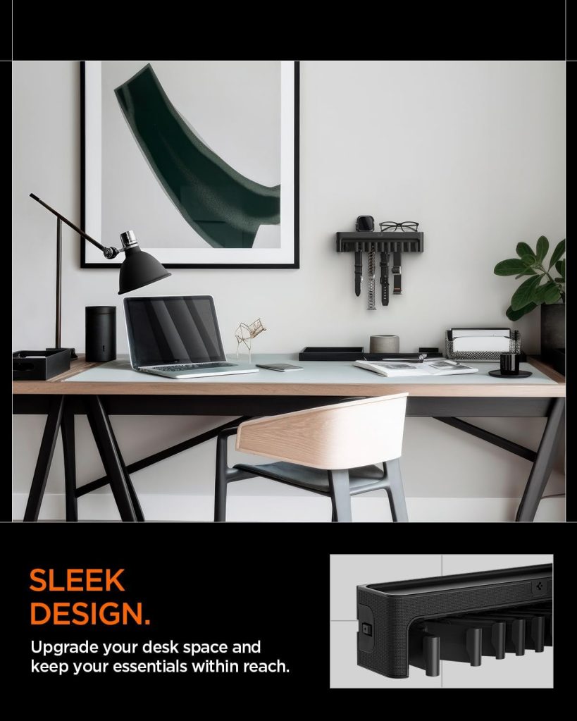 A computer on a desk