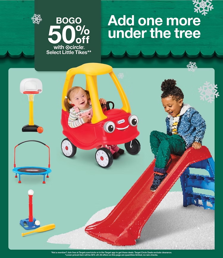A advertisement for a toy store