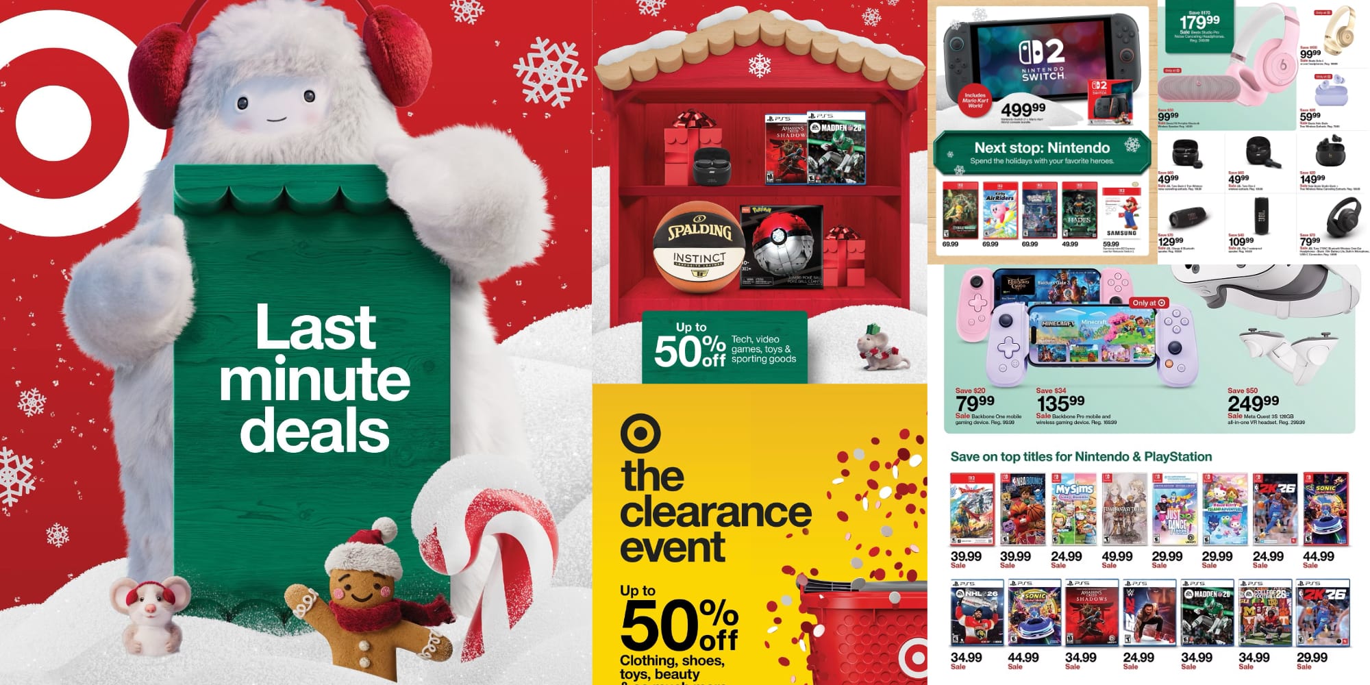 A collage of a christmas ad