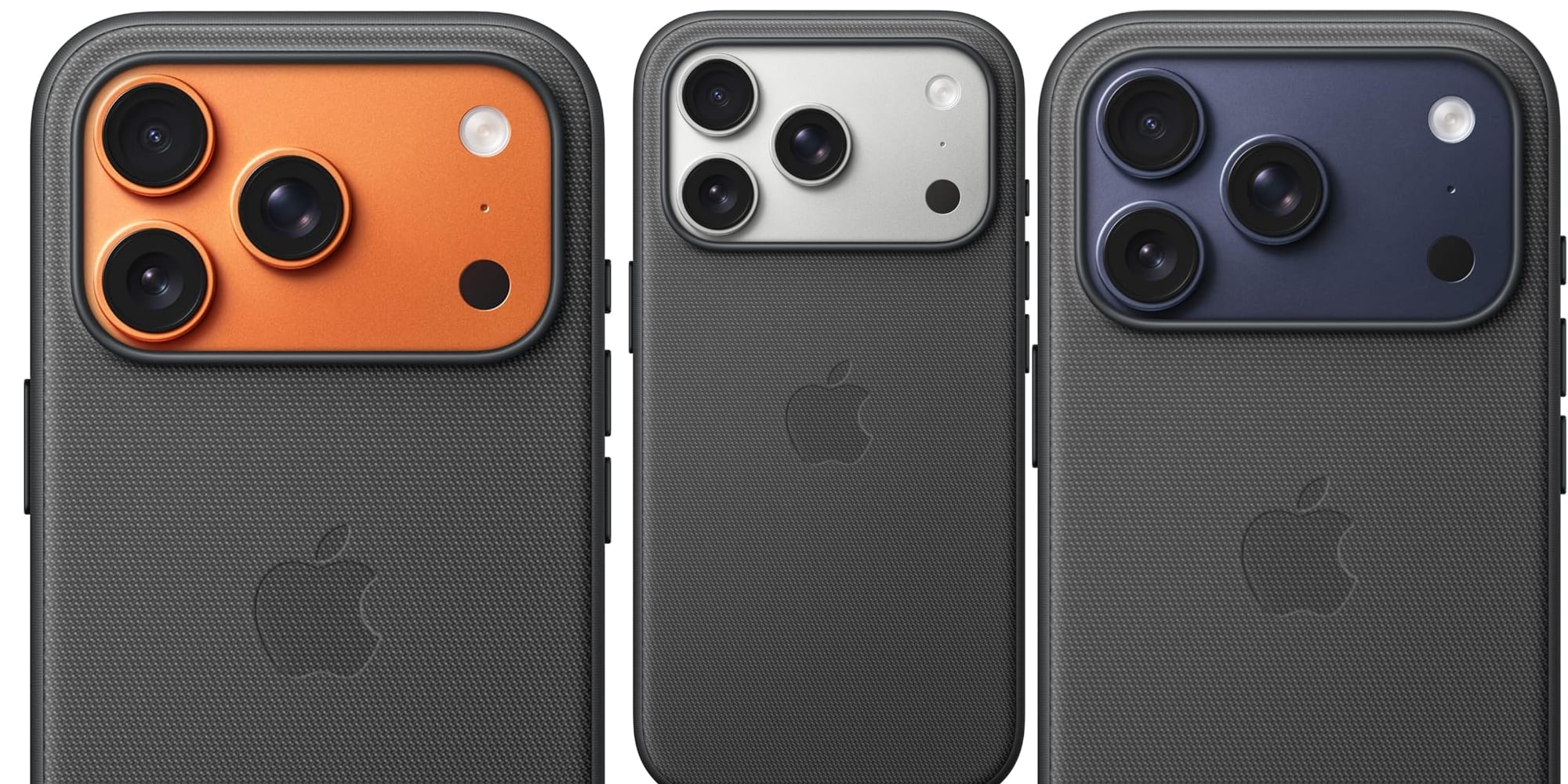 A group of cell phones with camera lenses