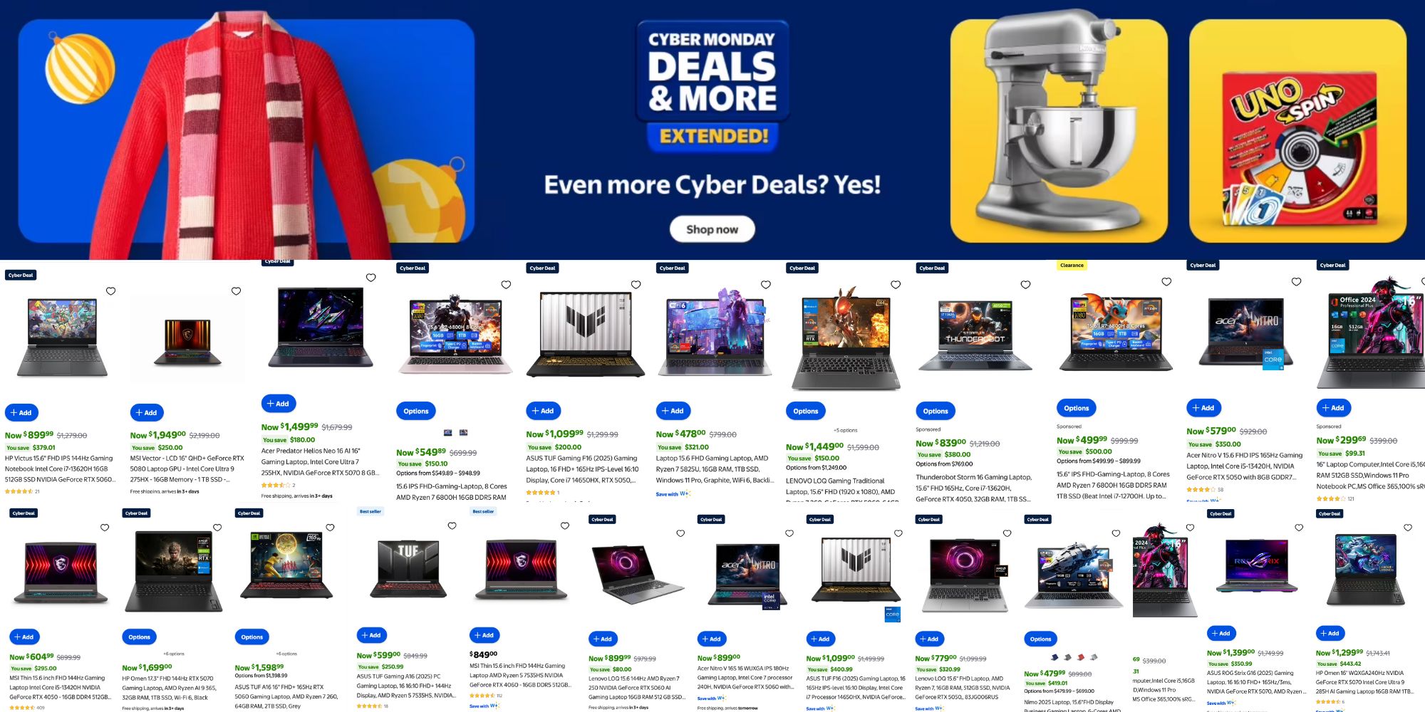 Walmart's extended 2025 Cyber Monday sale delivers up to $900 off