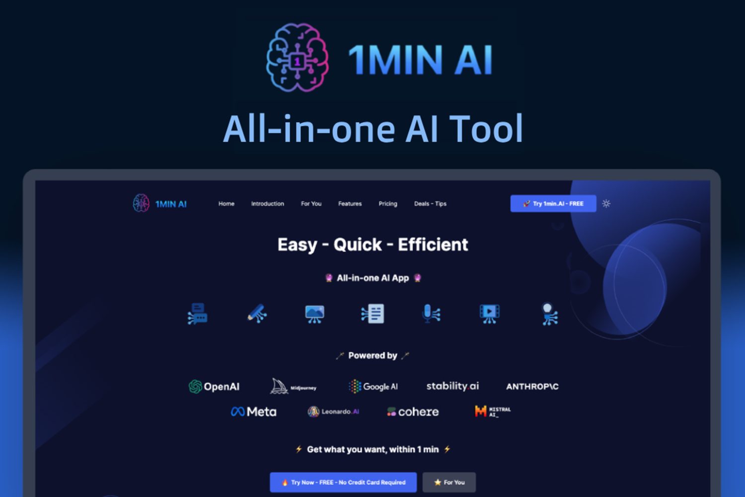 1min.AI Advanced Business Plan Lifetime Subscription