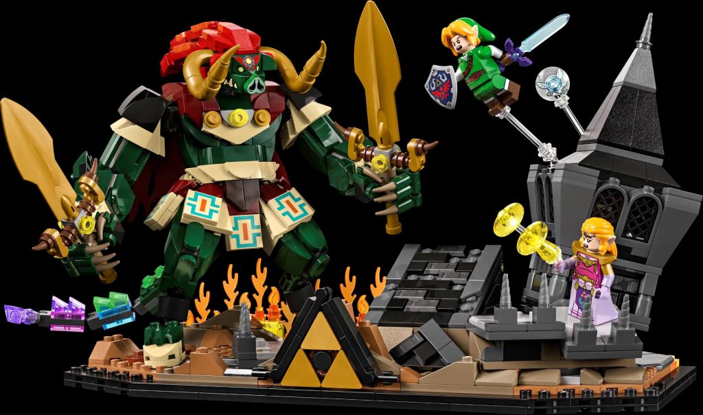 A toy figurine of a warrior and a man with a sword