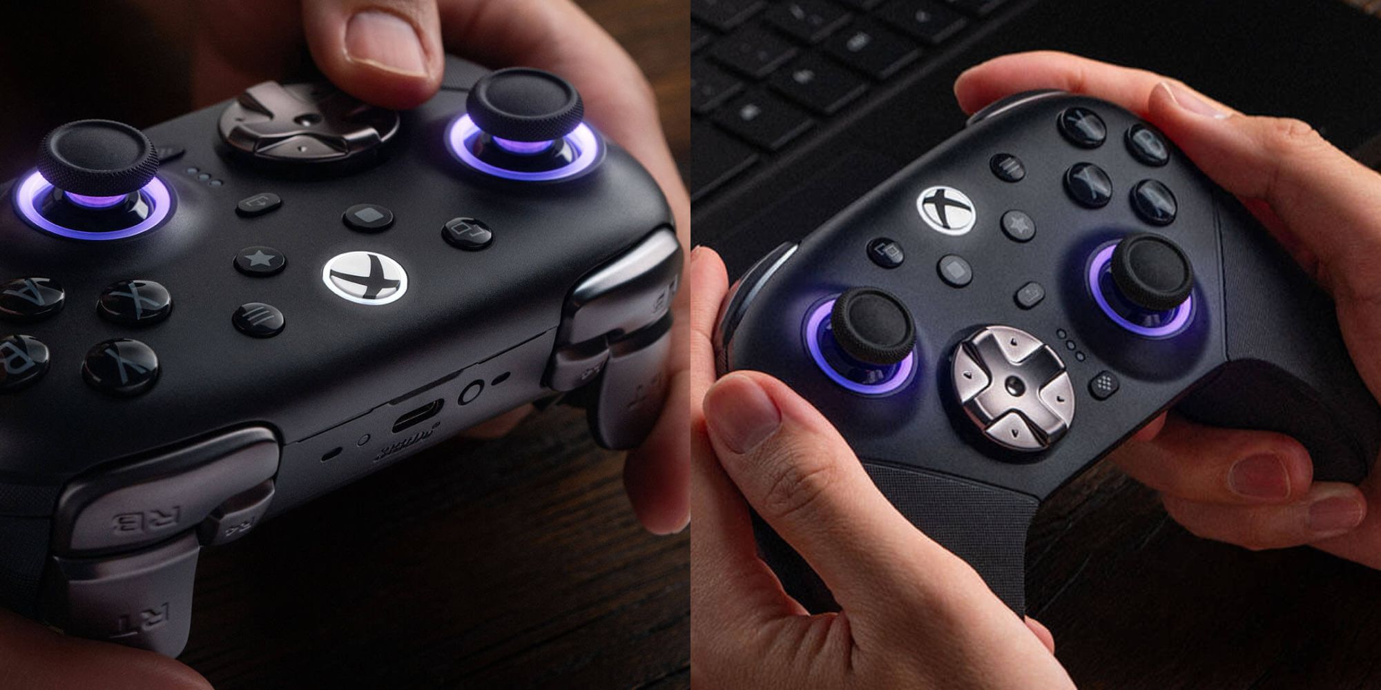 A close up of a game controller