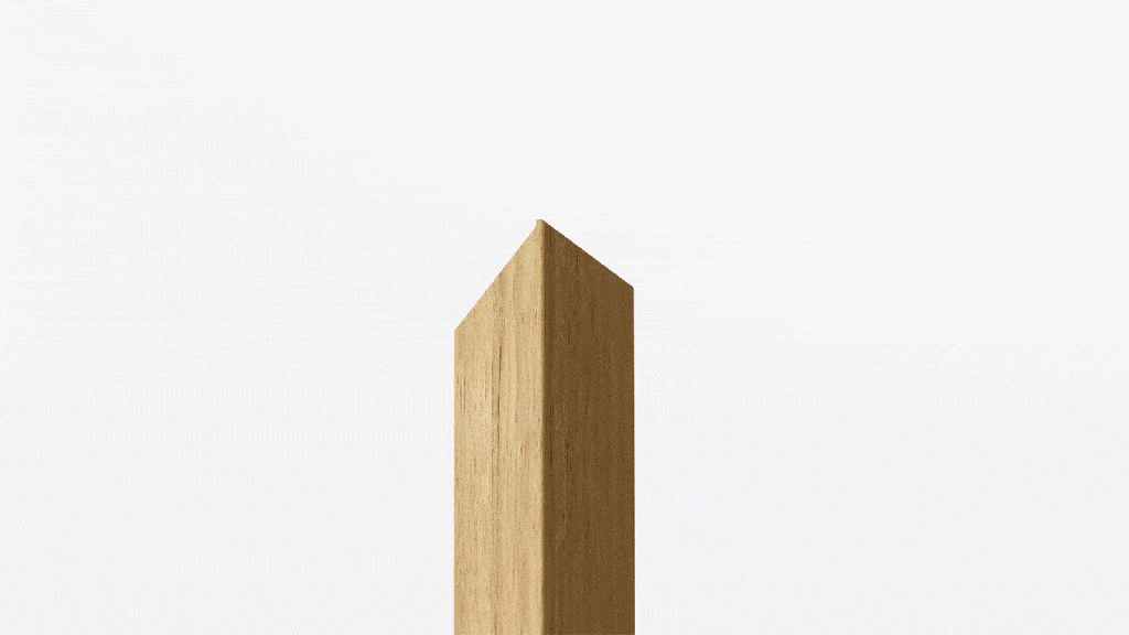 A wooden post with a pointed top