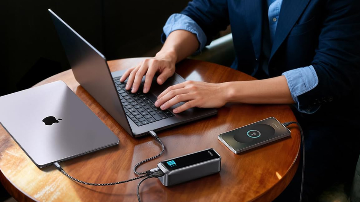 A person using a laptop