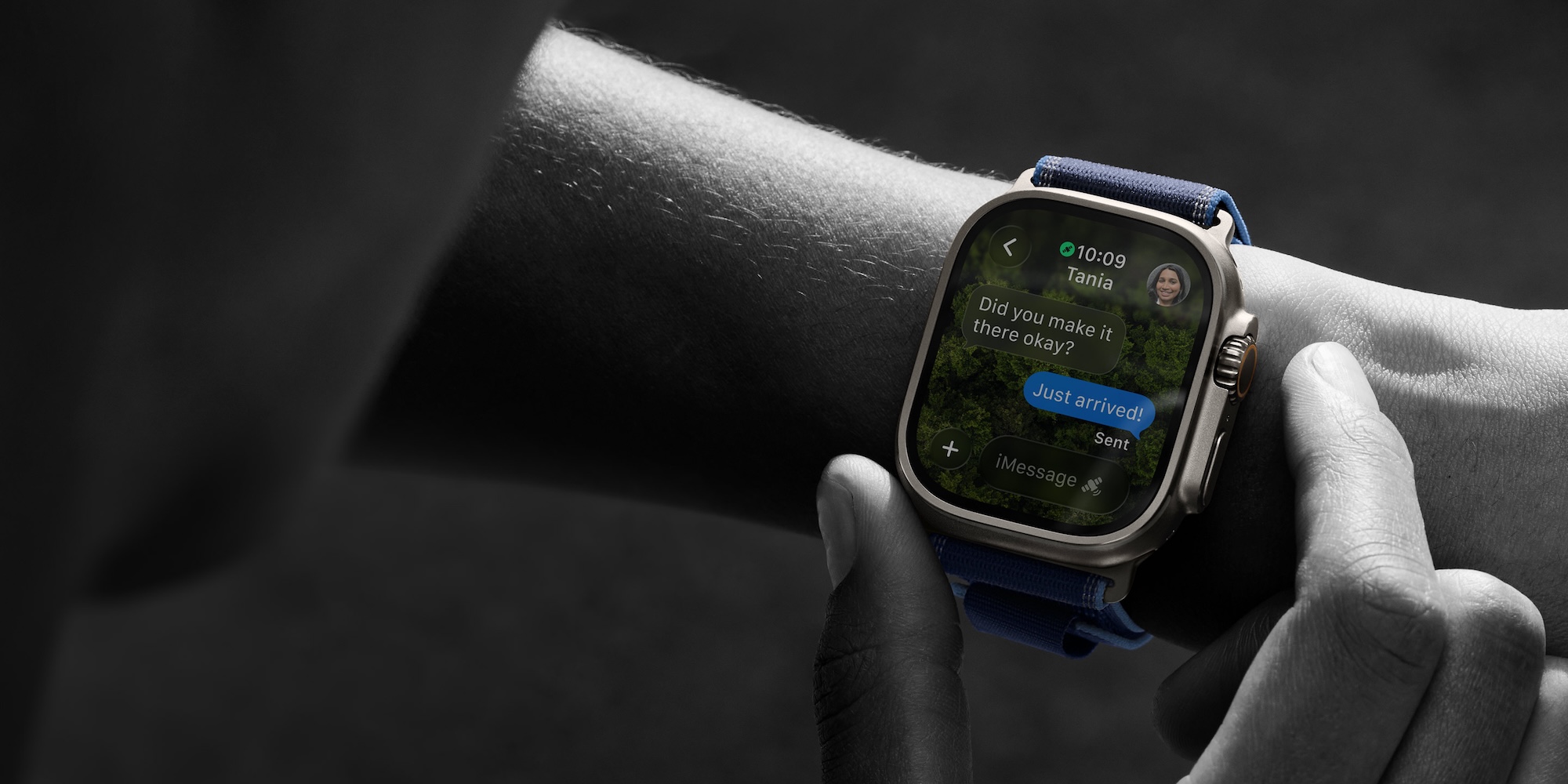 A person using a smart watch