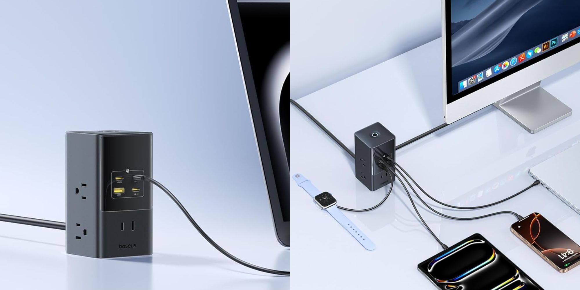 A black device connected to a smart watch