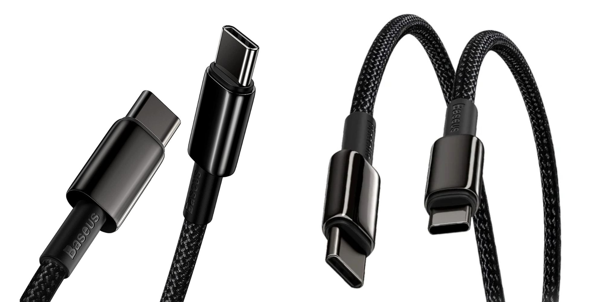 Image showing renders of Baseus' USB-C cable in black.
