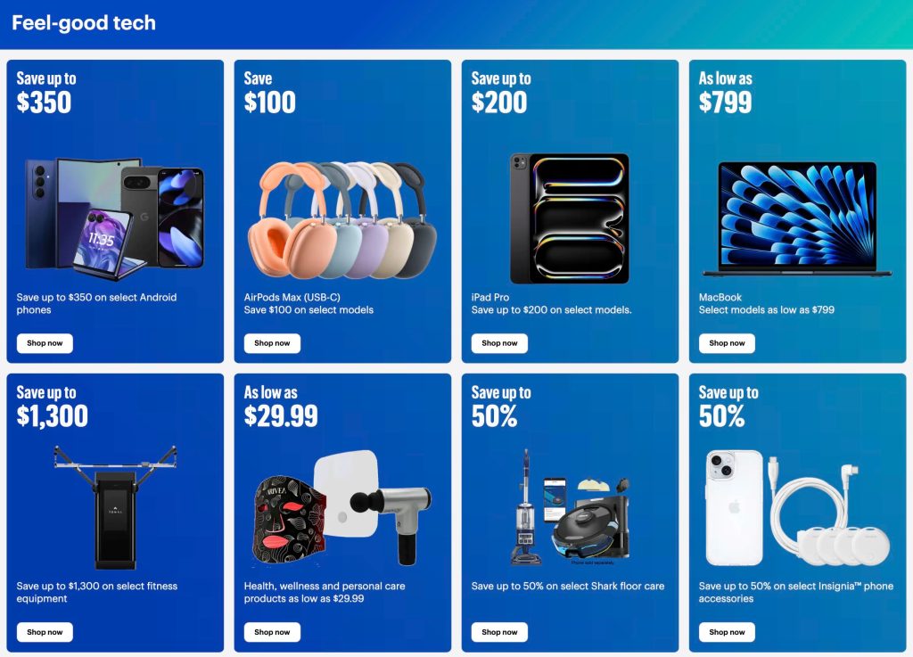 A screenshot of a blue advertisement