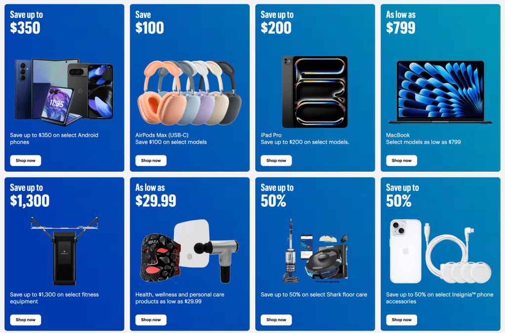 A screenshot of a blue advertisement