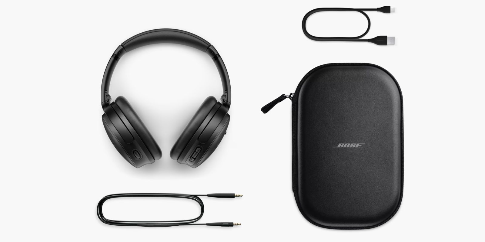 A black headphones and a case