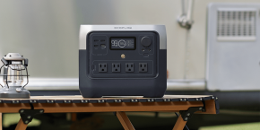 A power outlet on a table