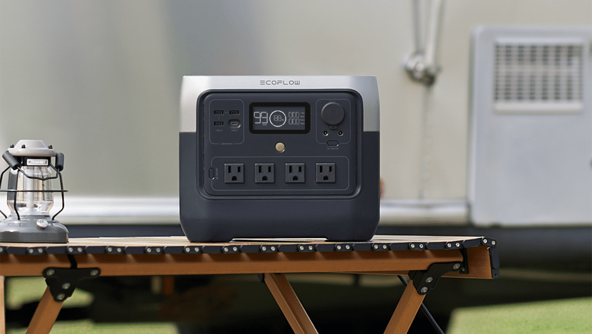 A power outlet on a table