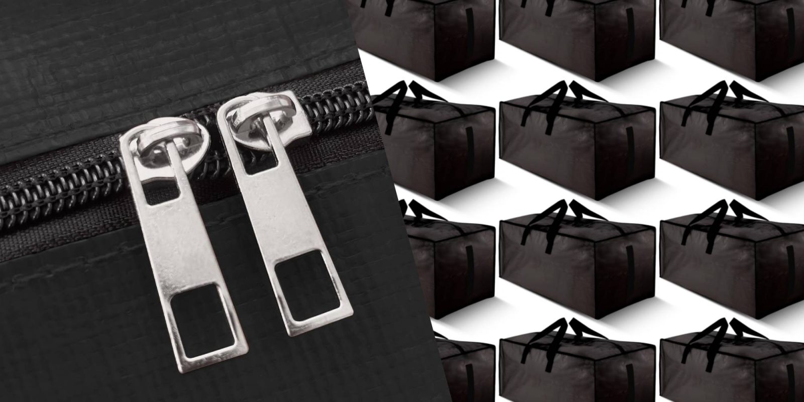 A close up of a zipper