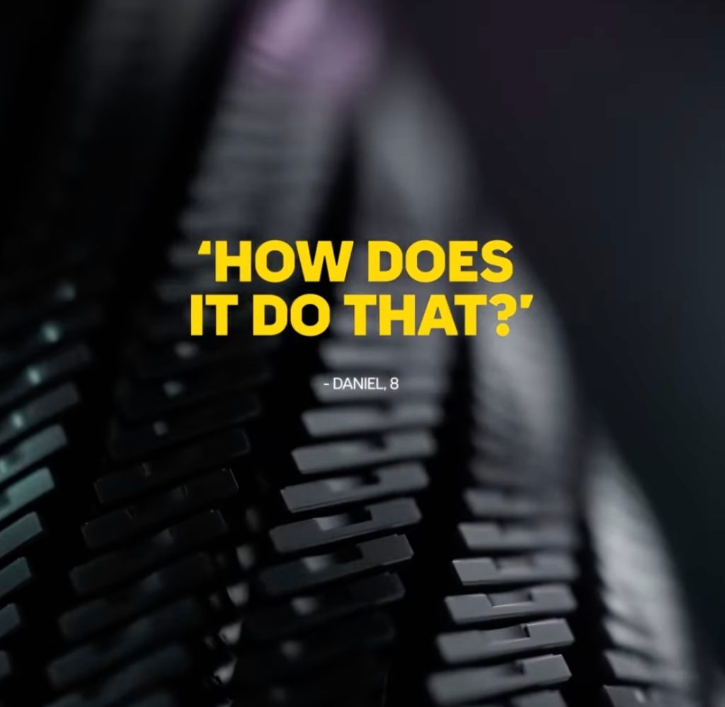 A close up of a black object