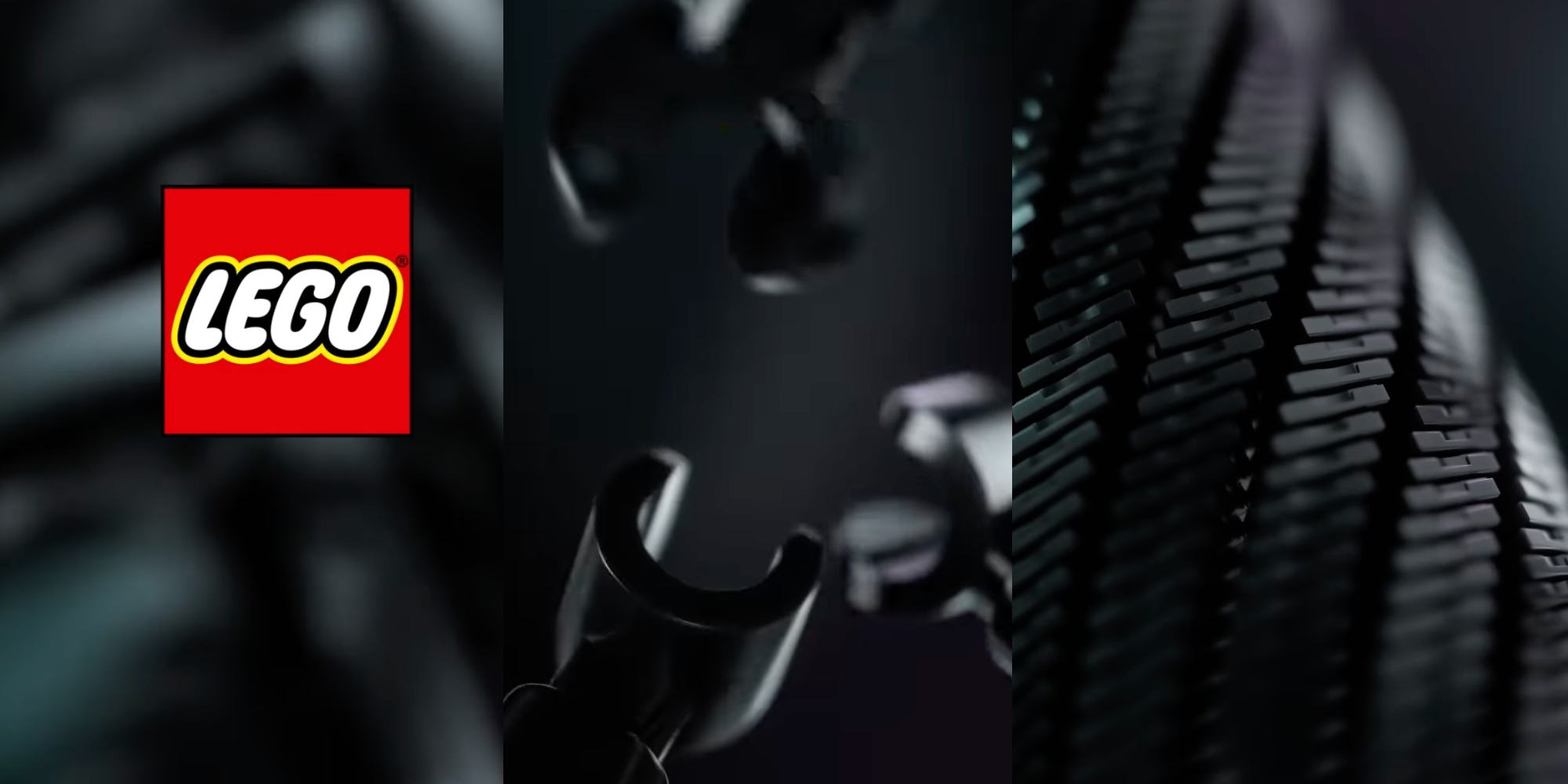 A collage of a black and white photo of a lego