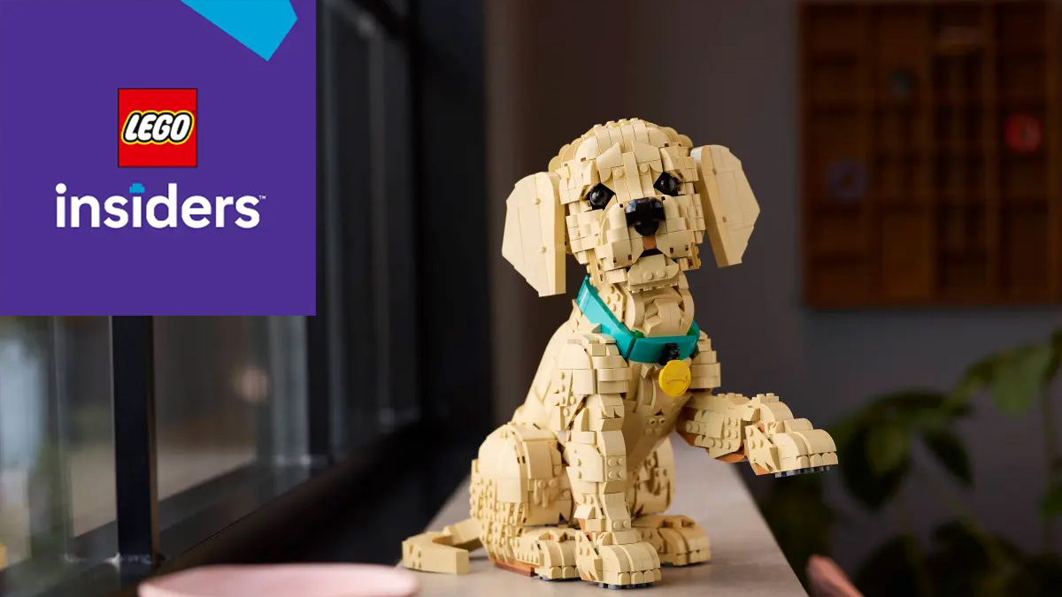 A dog made of legos