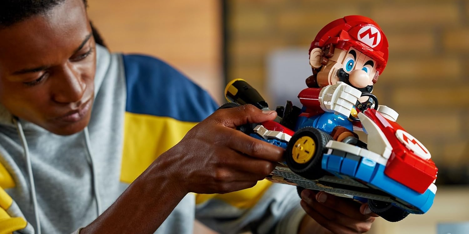 A person holding a toy