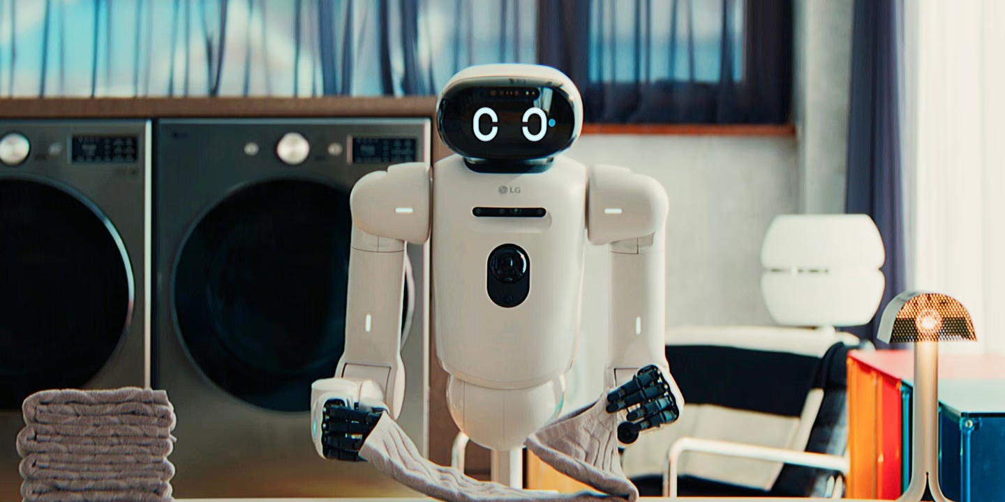 A robot with a screen on it