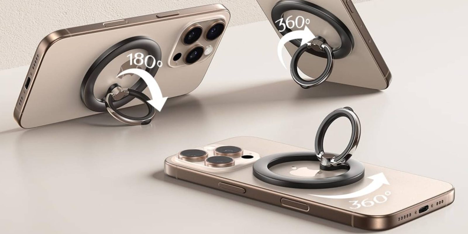 A phone with a ring holder