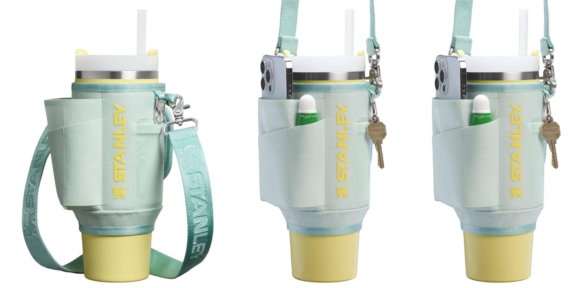 A collage of a cup holder