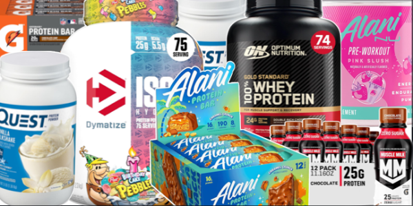 A group of sports nutrition products
