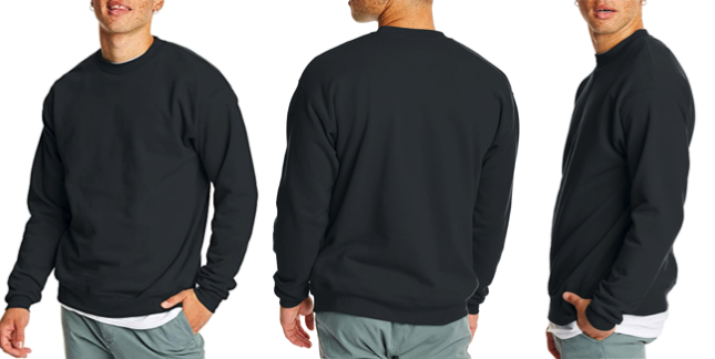 A man wearing a black sweatshirt