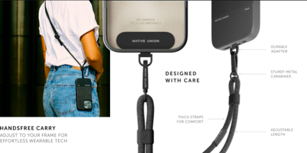 A close-up of a phone strap