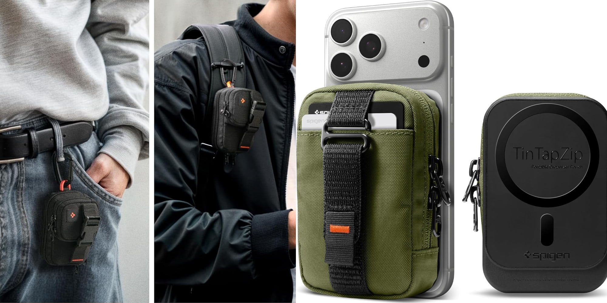 A person wearing a camera case