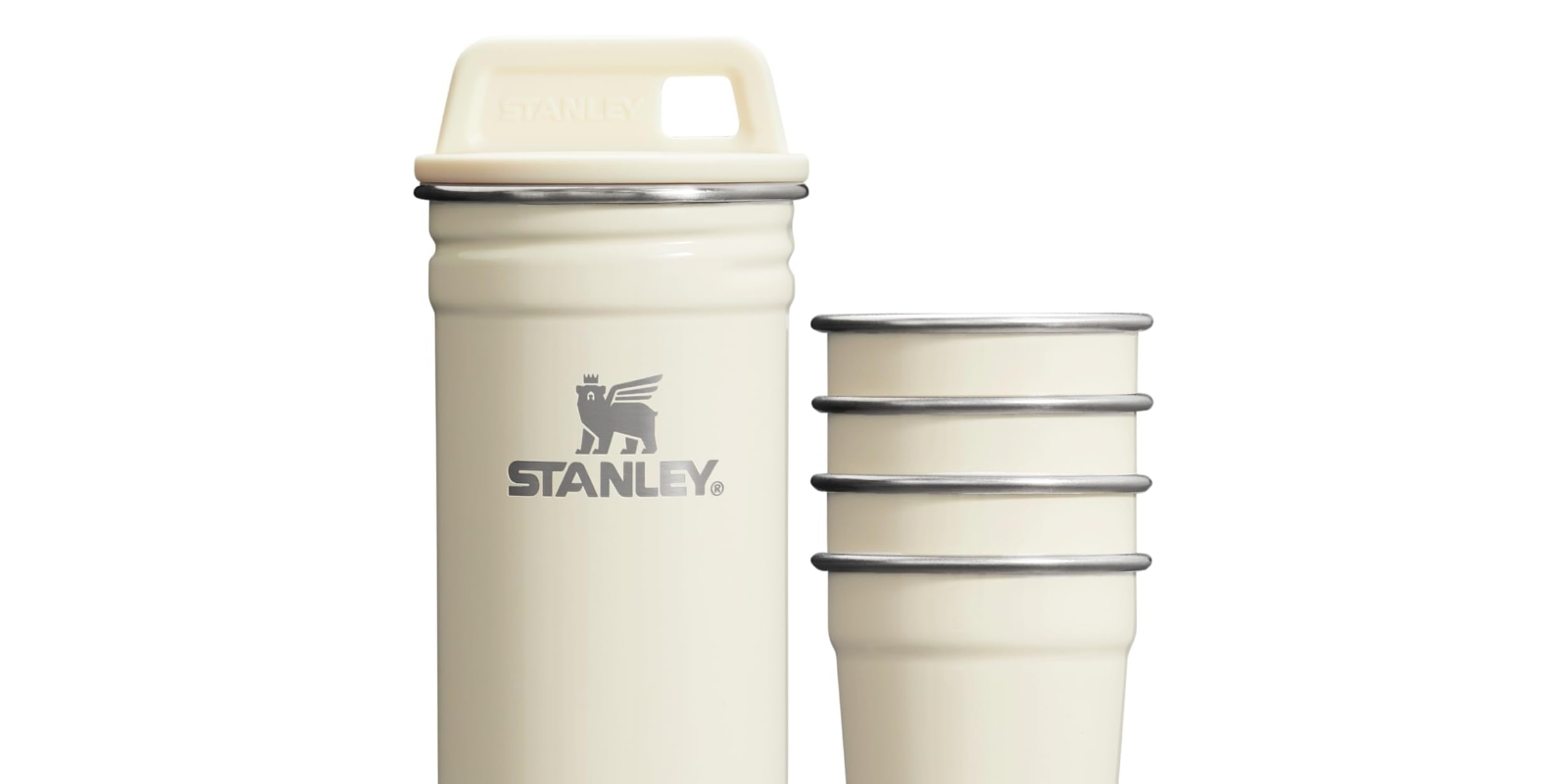 A white container with a handle