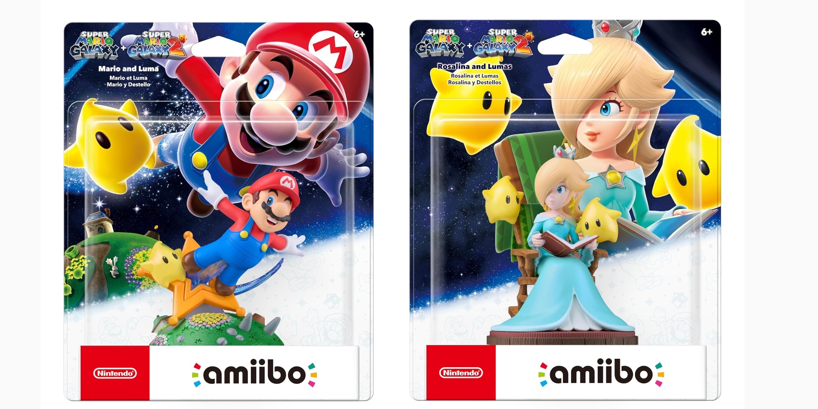 A pair of nintendo wii characters in packaging