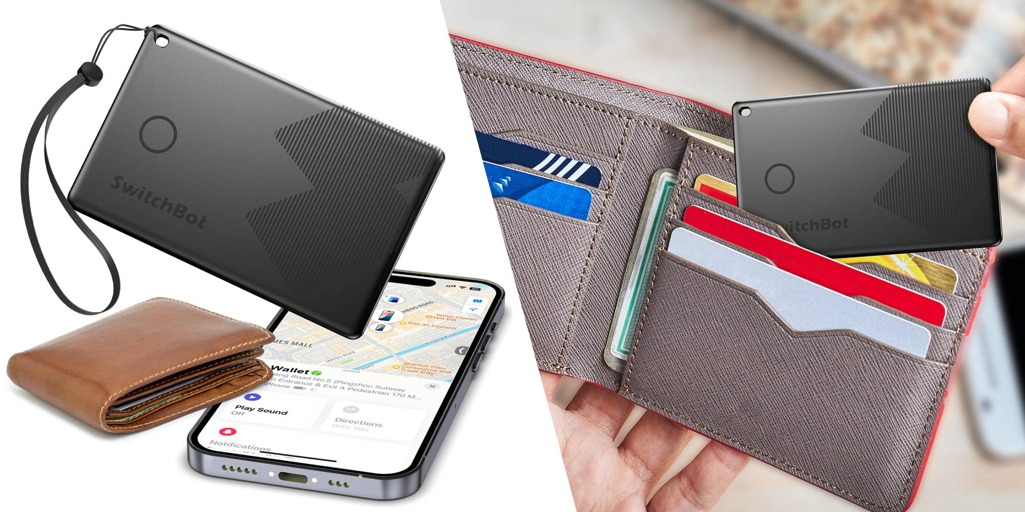 A wallet with credit cards and a phone