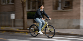 A man riding a bicycle