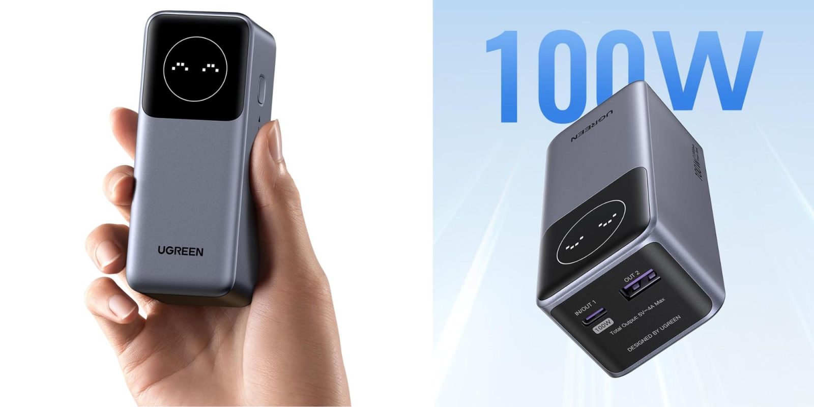 Image showing renders of UGREEN's 12,000mAh power bank.