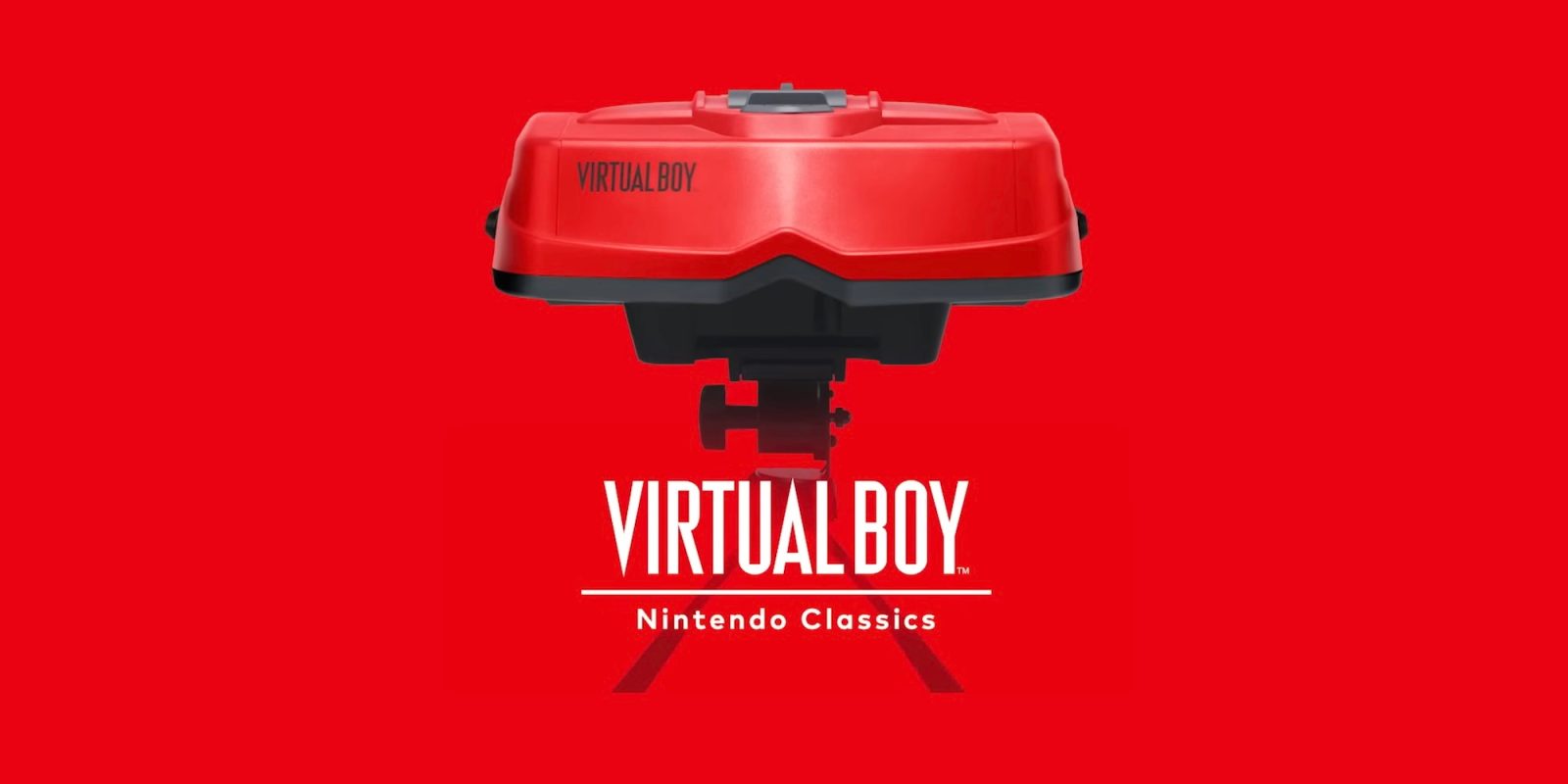 A red object with white text