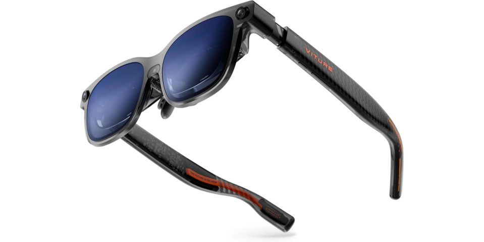 A black sunglasses with blue lenses
