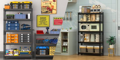 A two shelves with tools